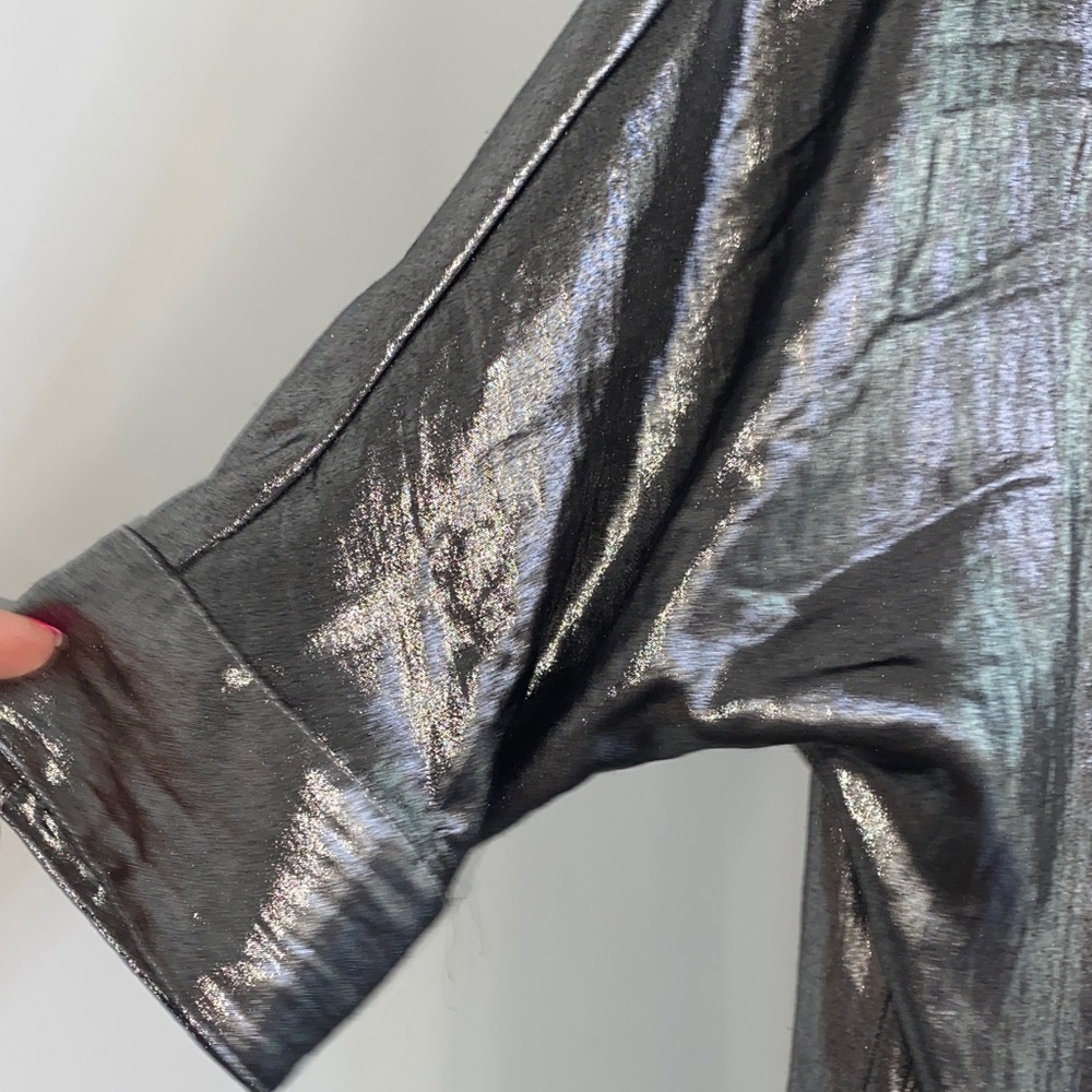 Bcbgmaxazria Shimmering Silver Button Down - image 6